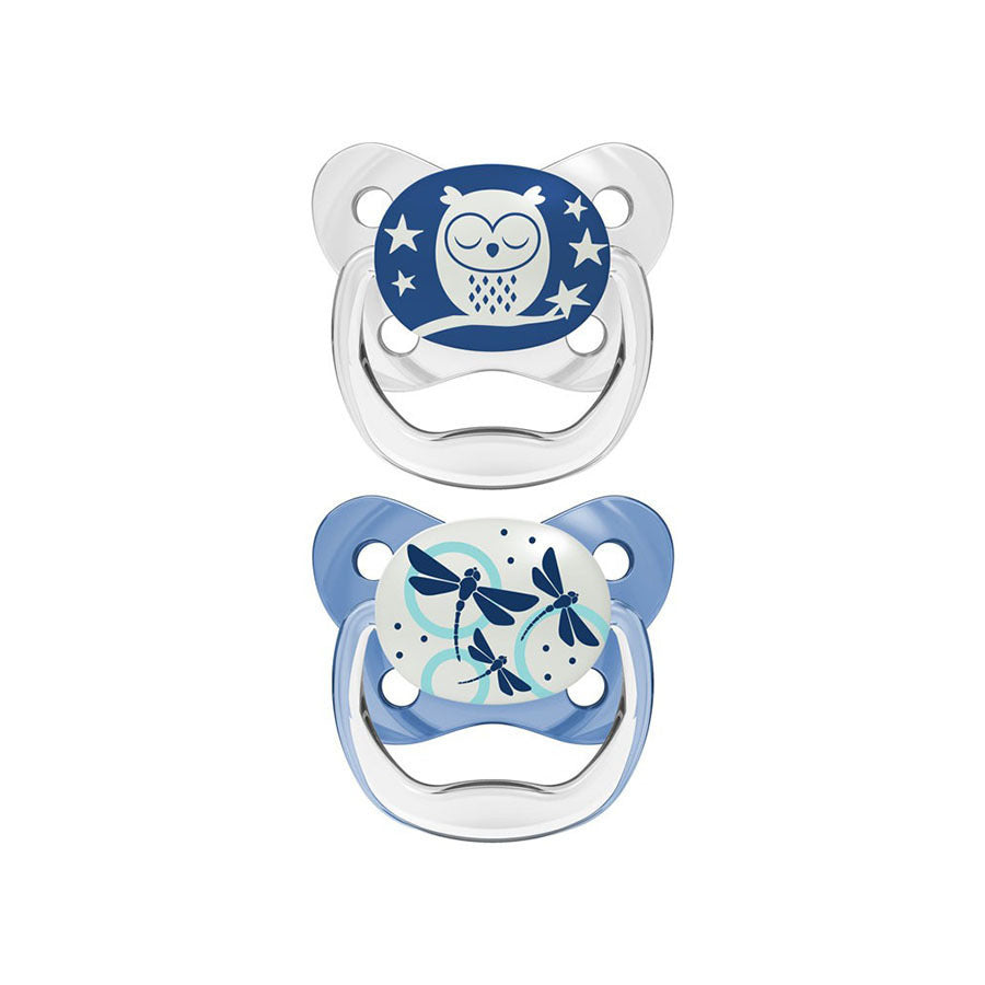 Dr Brown's Ορθοδοντικές Πιπίλες Σιλικόνης για 0-6 μηνών Νυκτός Λιβελούλα Μπλε 2τμχ