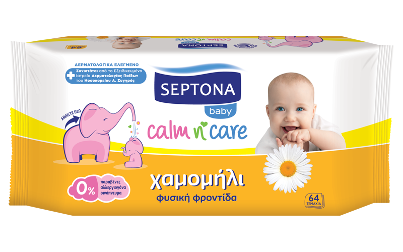 Septona Baby Wipes Chamomile 3x64wipes -50%