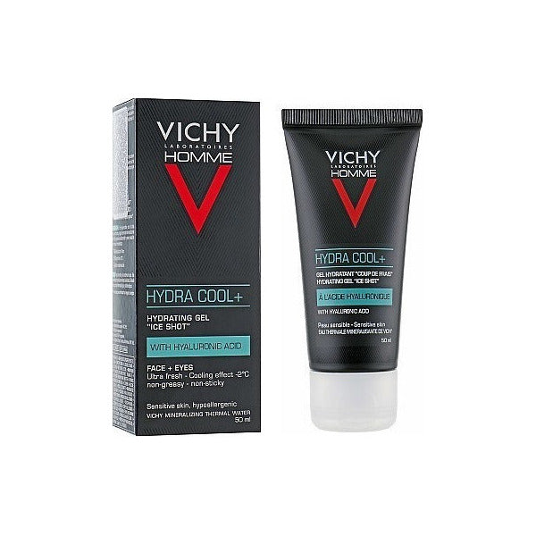 Vichy Homme Hydra Cool+ 50mΛ - Ενυδατικό, Δροσερό Gel Με Υαλουρονικό Οξύ Για Τους Άνδρες