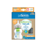 Dr Brown's Natural Flow Options+ Anti-colic Bottle Glass Wide Neck 2-pack 2x150ml