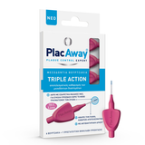 Plac Away Triple Action Μεσοδόντια Βουρτσάκια 0.4mm ISO 0 Σε Χρώμα Ροζ 6 Τεμάχια