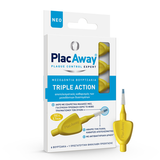 Plac Away Triple Action Μεσοδόντια Βουρτσάκια 0.7mm ISO 4 Σε Χρώμα Κίτρινο 6 Τεμάχια