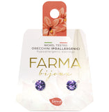 Farma Bijoux Υποαλλεργικά Σκουλαρίκια Κρύσταλλα Μωβ 6,2mm
