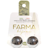 Farma Bijoux Υποαλλεργικά Σκουλαρίκια Ασημί Κουμπί Στρογγυλό 18mm