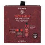 Apivita Wine Elixir Night Beeauty Routine Κρέμα Νύχτας Ανανέωσης & Lifting 50ml & Λάδι Προσώπου Αναδόμησης & Σύσφιξης 30ml