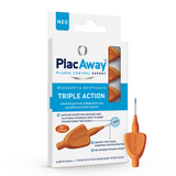 Plac Away Triple Action Μεσοδόντια Βουρτσάκια 0.45mm ISO 1 Σε Χρώμα Πορτοκαλί 6 Τεμάχια