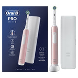Oral-B Pro Series 1 Travel Edition Ηλεκτρική Οδοντόβουρτσα Ροζ Με Θήκη Ταξιδίου
