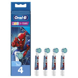 Oral-B Ανταλλακτικά Για Ηλεκτρική Οδοντόβουρτσα Kids Extra Soft 3+ Ετών Spiderman  4 Τεμάχια