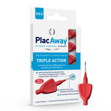 Plac Away Triple Action Μεσοδόντια Βουρτσάκια 0.5mm ISO 2 Σε Χρώμα Κόκκινο 6 Τεμάχια