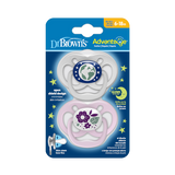 Dr Brown's Advantage Night Σιλικόνης για Κορίτσι 6-18m 2τμχ