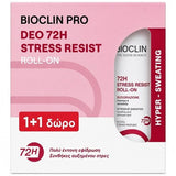 Bioclin Pro Deo 72H Stress Resist Roll-On Αντιιδρωτικό για Έντονη Εφίδρωση 1+1 Δώρο (2x50ml)