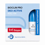 Bioclin Pro Deo Active Roll-On Αντιιδρωτικό για Εφίδρωση από Ορμονικές Μεταβολές 1+1 Δώρο (2x50ml)