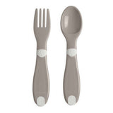 Chicco First Cutlery 12m+ σετ κουτάλι και πιρούνι γκρι για βρέφη