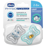 Chicco PhysioForma Light πιπίλες σιλικόνης 2-6 μηνών μπλε 2 τεμάχια orthodontic
