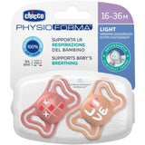 Chicco PhysioForma Light πιπίλες σιλικόνης 6-16 μηνών ροζ