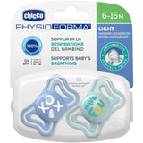Chicco PhysioForma Light πιπίλες σιλικόνης 6-16 μηνών μπλε 2 τεμάχια orthodontic