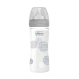 Chicco Γυάλινο Well Being Μπουκάλι 0m+ Grey/Γκρι 240mL