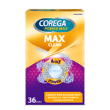 Corega Power Max Clean 4 in 7 Καθαριστικά Δισκία για Τεχνητές Οδοντοστοιχίες με Περισσότερο Ενεργό Οξυγόνο 36 Δισκία