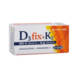 D3 Fix + K2 2000 IU & 45μg - 60 Δισκία Uni-Pharma για Οστά και Καρδιά με Βιταμίνες D3 & K2