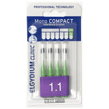 Elgydium Clinic Mono Compact Μεσοδόντια Βουρτσάκια 1.1mm Πράσινα 4τμχ