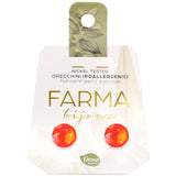 Farma Bijoux Υποαλλεργικά Σκουλαρίκια Κρύσταλλα Πορτοκαλί 8,3mm