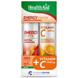 Health Aid Promo Energy Forte 20 Αναβράζοντα Δισκία & ΔΩΡΟ Vitamin C 1000mg 20 Αναβράζοντα Δισκία