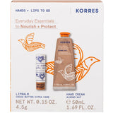 Korres Promo Hands + Lips to Go Almond Nut Κρέμα Χεριών 50ml & Lipbalm με άρωμα Βούτυρο Cocoa 4.5g