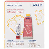 Korres Promo Hands + Lips to Go Peony Rose Κρέμα Χεριών 50ml & Lipbalm με άρωμα Σταφύλι 4.5g