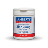 Lamberts Zinc 25mg 120 ταμπλέτες – Ψευδάργυρος με μέγιστη απορρόφηση (Citrate)