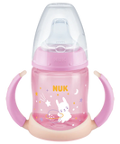 Nuk First Choice Night Εκπαιδευτικό Μπιμπερό με Λαβές 6-18m 150ml Ροζ