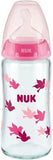 NUK Γυάλινο Μπιμπερό First Choice Plus Temperature Control 240ml Πουλάκια Ροζ