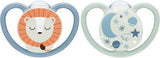 Nuk Space Night Πιπίλα Σιλικόνης με Θήκη 18-36m Λιοντάρι/Διάστημα (10739658) 2τμχ.