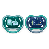 Philips Avent Ultra Air Πιπίλα Σιλικόνης 18m+ Ελεφαντάκια/Hello 2 Τεμάχια (SCF349/18)