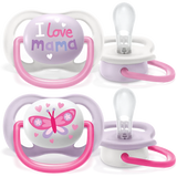 Philips Avent Πιπίλες Ultra Air 6-18m σετ με I love mama & Πεταλούδα
