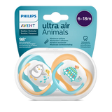 Philips Avent Πιπίλες Ultra Air Animals 6-18m Ορθοδοντικές - Συσκευασία
