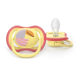 Philips Avent Ultra Air Πιπίλα Σιλικόνης 0-6m Κίτρινο/Μωβ 2 Τεμάχια (SCF087/04)