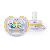 Philips Avent Ultra Air Πιπίλα Σιλικόνης 0-6m Κίτρινο/Μωβ 2 Τεμάχια (SCF087/04)