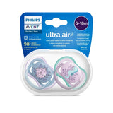 Philips Avent Ultra Air Πιπίλες 6-18 μηνών σε Θήκη - Σετ 2 Τεμαχίων