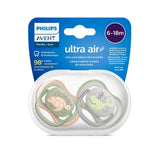 Philips Avent Ultra Air Πιπίλες 6-18 μηνών σε Θήκη - Σχέδια Χελώνα και Φαλαινάκι