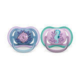 Philips Avent Ultra Air Πιπίλα Σιλικόνης 6-18m Ψάρι/Ιππόκαμπος 2 Τεμάχια (SCF085/40)