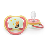 Philips Avent Ultra Air Nighttime Πιπίλα Σιλικόνης 18m+ Κορίτσι 2 Τεμάχια (SCF376/33)