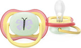 Philips Avent Ultra Air Πιπίλες 0-6m – Σετ 2 τεμαχίων με σχέδια πεταλούδα & κάμπια