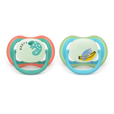 Philips Avent Ultra Air Πιπίλες 0-6m – Σετ 2 τεμαχίων με σχέδια χαμαιλέοντα & αρκουδάκι