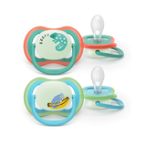 Philips Avent Ultra Air Πιπίλες 0-6m – Σετ 2 τεμαχίων με σχέδια χαμαιλέοντα & αρκουδάκι