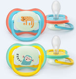 Philips Avent Ultra Air Nighttime Πιπίλα Σιλικόνης 18m+ Αγόρι 2 Τεμάχια (SCF376/32)