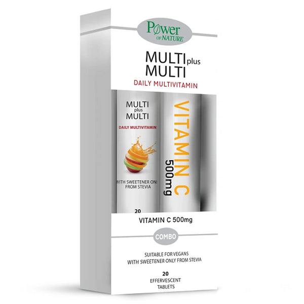 Power Of Nature Multi + Multi με Στέβια 20 Αναβράζοντα Δισκία & Δώρο V ...