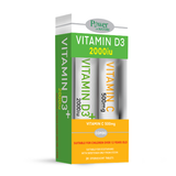 Power Health Vitamin D3 2000IU Stevia 20 Αναβράζοντα Δισκία & Δώρο Vitamin C 500mg 20 Αναβράζοντα Δισκία