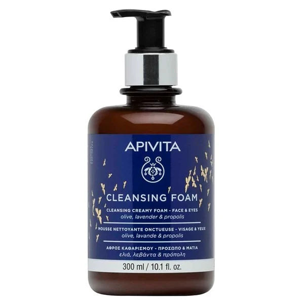 Apivita Cleansing Foam with Olive, Lavender & Propolis for Face & Eyes 300mL