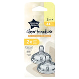 Tommee Tippee Closer To Nature Θηλές Σιλικόνης Μέτριας Ροής 3m+ 2 Τεμάχια (42112252)