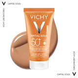 Vichy Capital Soleil SPF50 tinted dry touch αντηλιακό προσώπου με χρώμα για λιπαρή και μικτή επιδερμίδα 50ml